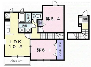 ミルトB (mild)【2階】の間取り