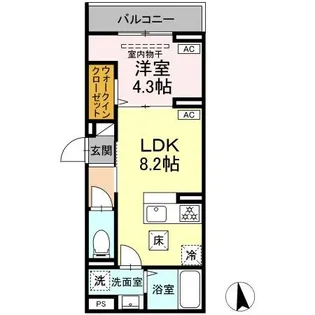セレスティア亀有【1階】の間取り