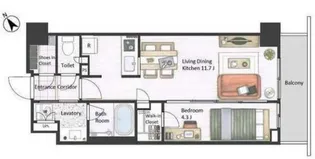 市谷台町坂フロント【5階】の間取り