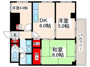 レジデンスオ-ク【4階】の間取り