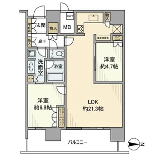 神奈川県川崎市中原区新丸子東3【マンション】の間取り