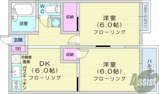 サンプレイス八乙女【1階】の間取り