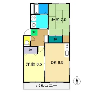 氏原コーポ【2階】の間取り