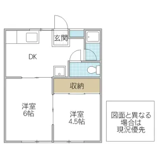 コーポ80 B棟【1階】の間取り