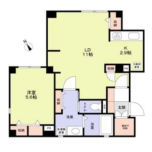 東京都新宿区揚場町【マンション】の間取り