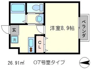 フラッティ一条御前【2階】の間取り