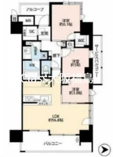 シエリア梅田豊崎【10階】の間取り