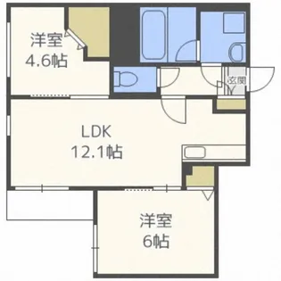 グランオルセー厚別中央【5階】の間取り