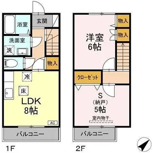 東京都昭島市田中町1【アパート】の間取り