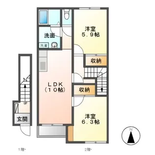 Ocean View M&C【2階】の間取り