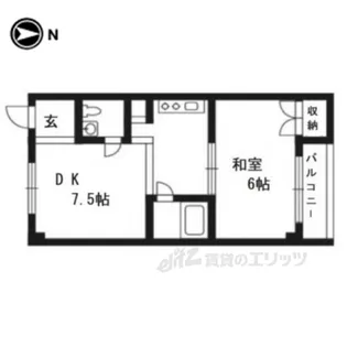 マンションいそい常盤【1階】の間取り