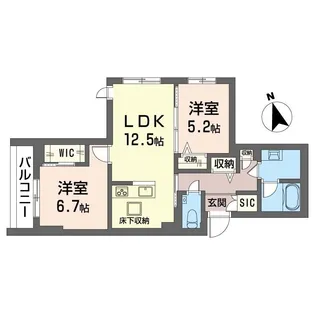 リュミエール本駒込【1階】の間取り