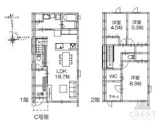 グランメゾンクレスト三吉Iの間取り