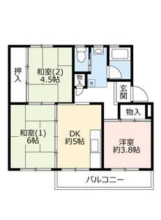 UR逆瀬川【3階】の間取り