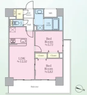 パピルス三ノ輪レジデンス【5階】の間取り