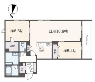 ホクレア分倍河原【1階】の間取り