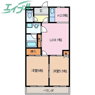 リヴァージュ四日市【1階】の間取り