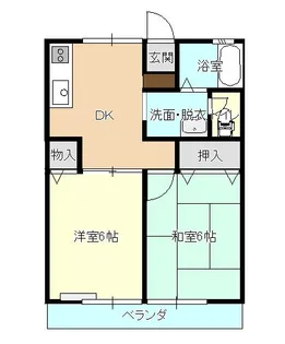 高砂ハイツ【3階】の間取り
