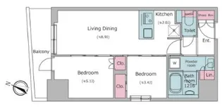 クロスレジデンス日本橋本町【11階】の間取り