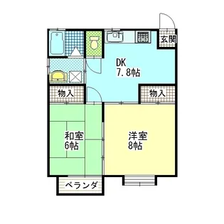 第二クリーンハイツ B棟【2階】の間取り