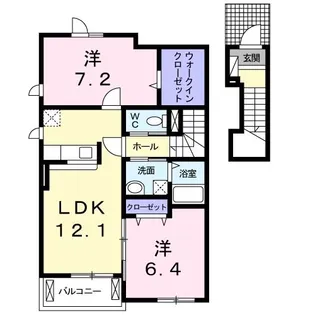 スパーブA【2階】の間取り
