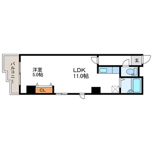 ミラバ札幌中央【11階】の間取り