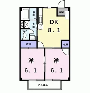 パレス三好ヶ丘B【2階】の間取り