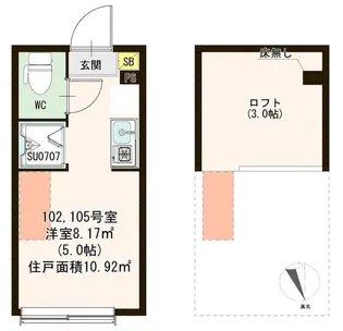 ミルフォード上鷺宮【1階】の間取り
