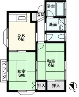 押田ハイツA【2階】の間取り