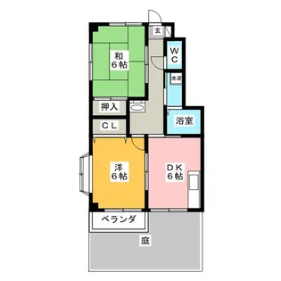 ハイステージ向谷 B棟【1階】の間取り