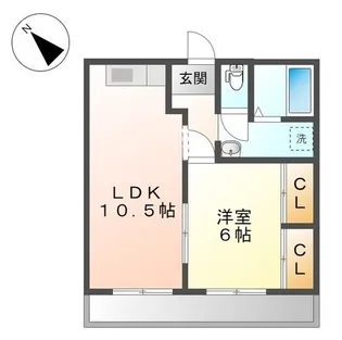 エスポアハイム【1階】の間取り