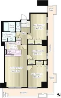 トルナーレ日本橋浜町【44階】の間取り