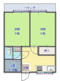 草野ハイツ【2階】の間取り