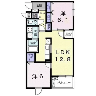 ジュエル ミネ【3階】の間取り