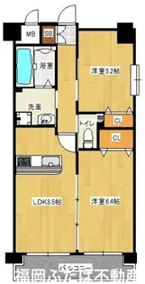 ラファセエスティーロ箱崎駅前【3階】の間取り