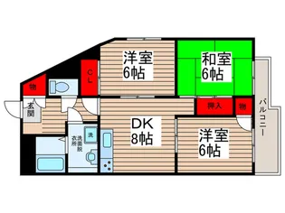 フラワーシャトー【4階】の間取り