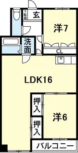 マリンハイツ【1階】の間取り