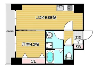 モデラート上町台【6階】の間取り