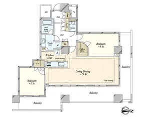 イーストコモンズ清澄白河セントラルタワー【23階】の間取り