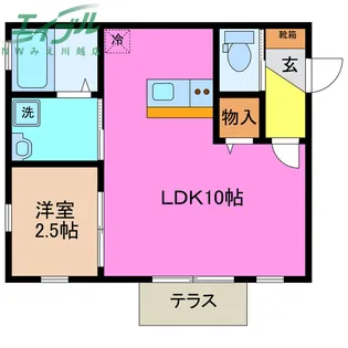 AZUR東富田【1階】の間取り