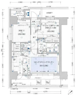 プレサンスロジェ昭和町ザ・レジデンス【6階】の間取り