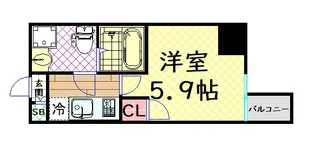 クレビオス南堀江【5階】の間取り