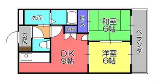 サンハイツオクヤマ【2階】の間取り