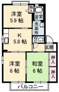 ハートフルスペース氏家 A棟【2階】の間取り