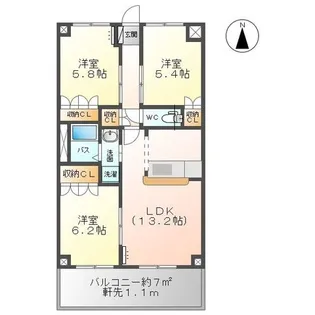 ガーデンヒルズ【2階】の間取り