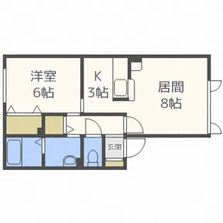 ウェルヴィラ桂岡【1階】の間取り