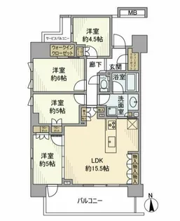 バウス府中【7階】の間取り