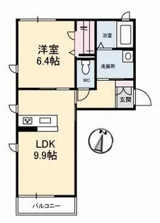 ファイン シンフォニー A棟【2階】の間取り