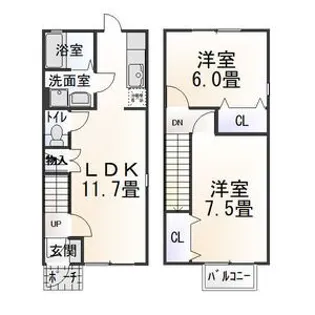 グレース・イン吉見A棟【1階】の間取り