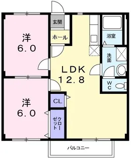 ジュネスコーポ【2階】の間取り